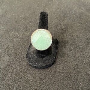 Elegant Silver Ring with Green Stone